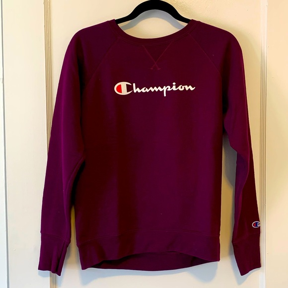 Champion Powerblend Fleece Classic Crew, Script Logo - Picture 1 of 5